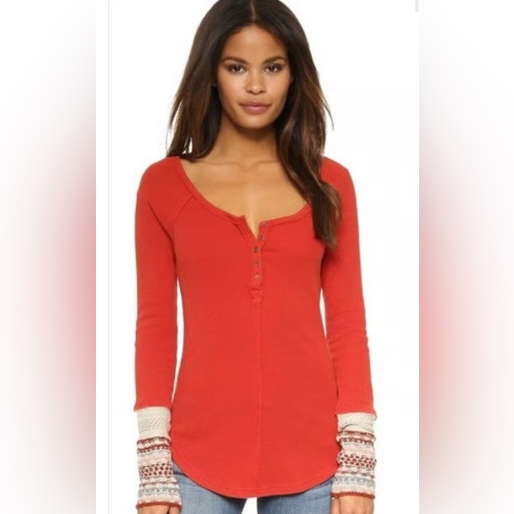 Free People thermal Henley top